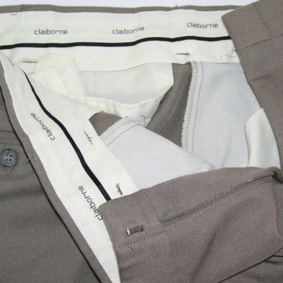 Claiborne Boys Pleated Slacks Taupe 20 Regular - Picture 3 of 8